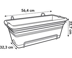 Elho Green Basics Balkonbak Xl Allin1 55 - Plantenbak voor Balkon Buiten - Ø 54.5 x H 22.5 cm - Mild terra