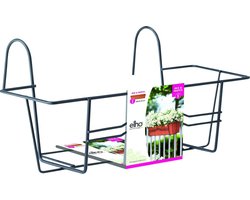 Elho Green Basics Balkonrek Metaal 80 - Accessoires voor Balkon Buiten - Ø 79.3 x H 19.5 cm - Antraciet