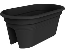 Elho Green Basics Flower Bridge 55 - Plantenbak voor Balkon Buiten - Ø 54.5 x H 22.8 cm - Living black
