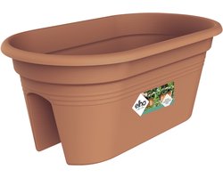 Elho Green Basics Flower Bridge 55 - Plantenbak voor Balkon Buiten - Ø 54.5 x H 22.8 cm - Mild terra