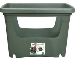 Elho Green Basics Stack & Grow 50 - Stapelbare Kweekbak - Verticaal Tuinieren - 100% Gerecycled Plastic - Ø 50.9 x H 35.7 cm - Blad groen