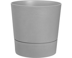 Elho Greensense Aqua Care Rond 30 - Bloempot voor Binnen met Waterreservoir - 100% Gerecycled Plastic - Ø 29.5 x H 29.1 cm - Licht beton