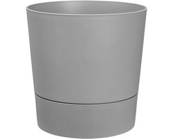 Elho Greensense Aqua Care Rond 43 - Bloempot voor Binnen met Waterreservoir - 100% Gerecycled Plastic - Ø 43.0 x H 42.5 cm - Licht beton