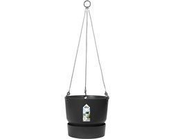 Elho Greenville Hangschaal 24 - Hangpot voor Buiten - 100% Gerecycled Plastic - Ø 23.5 x H 20.5 cm - Living black