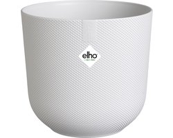 Elho Jazz Rond 14 Bloempot voor Binnen - Woonaccessoire van 100% Gerecycled Plastic - Ø 14.2 x H 13.1 cm - Zijdewit