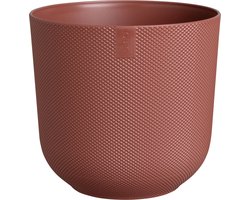 Elho Jazz Rond 23 Bloempot voor Binnen - Woonaccessoire van 100% Gerecycled Plastic - Ø 23.1 x H 21.5 cm - Toscaans rood