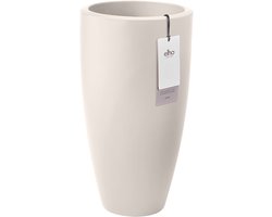 Elho June Round High 40 - UV-bestendig en Kleurvaste Bloempot - Binnen & Buiten - Ø 39.0 x H 70.1 cm - Linnen wit