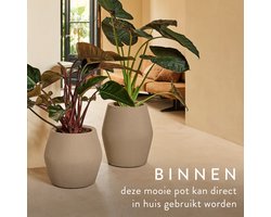 Elho June Split High 46 - UV-bestendig en Kleurvaste Bloempot - Binnen & Buiten - Ø 46.0 x H 53.6 cm - Balanced beige