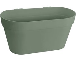 Elho Loft Urban Green Wall Pot Duo 28 - Bloempot voor Balkon Buiten - Ø 28.0 x H 13.2 cm - Pistachegroen