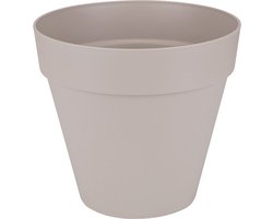 Elho Loft Urban Rond 60 - Grote Bloempot voor Buiten - Waterreservoir - 100% Gerecycled Plastic - Ø 58.0 x H 54.0 cm - Warm grijs