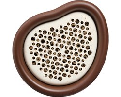 Elho Organic Bee Hotel 25cm - Bijenhotel - Organisch Design - 100% Gerecycled Plastic - L27.4 x B16.8 x H25.4 cm - Kastanje bruin