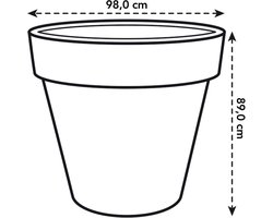 Elho Pure Round 100 - Grote Bloempot voor Binnen & Buiten - Gemaakt van Gereycled Plastic - Ø 97.0 x H 89.0 cm - Linnen wit
