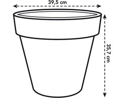 Elho Pure Round 40 - Grote Bloempot voor Binnen & Buiten - Gemaakt van Gereycled Plastic - Ø 39.0 x H 35.7 cm - Linnen wit