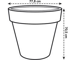 Elho pure round 80 - Grote Bloempot voor Binnen & Buiten - Gemaakt van Gereycled Plastic - Ø 77.0 x H 70.0 cm - Linnen wit