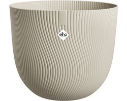 Elho Sereh Rond 40 - Bloempot voor Binnen & Buiten - 100% Gerecycled Plastic - Ø 39.0 x H 33.3 cm - Paddenstoel beige