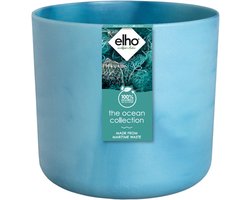 Elho The Ocean Collection Round 18 - Bloempot voor Binnen - Gemaakt met Zeeafval - Ø 18 x H 16.7 cm - Atlantisch blauw