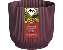 Elho The Winery Collection 18 - Bloempot voor Binnen - 100% Gerecycled Plastic - Ø 18.3 x H 16.8 cm - Bordeaux rood