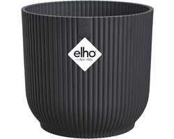 Elho Vibes Fold Rond 14 - Bloempot voor Binnen - 100% Gerecycled Plastic - Ø 14.1 x H 12.9 cm - Antraciet