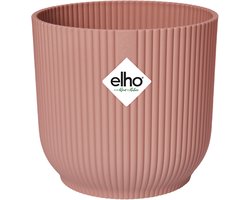 Elho Vibes Fold Rond 22 - Bloempot voor Binnen - 100% Gerecycled Plastic - Ø 22.0 x H 20.2 cm - Delicaat roze