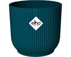 Elho Vibes Fold Rond 22 - Bloempot voor Binnen - 100% Gerecycled Plastic - Ø 22.0 x H 20.2 cm - Diepblauw