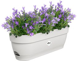 Elho Vibia Campana Balkonbak 50 - Plantenbak voor Balkon - Ø 49.0 x H 17.0 cm - Zijdewit