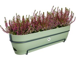 Elho Vibia Campana Balkonbak Allin1 70 - Plantenbak voor Balkon - Ø 70.4 x H 17.7 cm - Pistachegroen