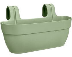 Elho Vibia Campana Easy Hanger L 46 - Balkonbak met Ophanghaken - 100% Gerecycled Plastic - Ø 46.0 x H 26.5 cm - Pistachegroen