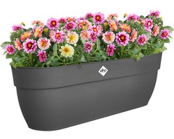 Elho Vibia Campana Easy Hanger XL 58 - Plantenbak voor Balkon - Balkonbak - 100% Gerecycled Plastic - L56 x B26.8 x H23.7 cm - Antraciet