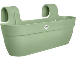 Elho Vibia Campana Easy Hanger XL 58 - Plantenbak voor Balkon - Balkonbak - 100% Gerecycled Plastic - L56 x B26.8 x H23.7 cm - Pistachegroen