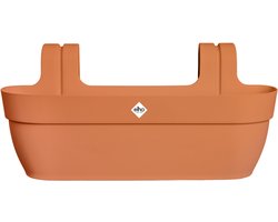 Elho Vibia Campana Easy Hanger XL 58 - Plantenbak voor Balkon - Balkonbak - 100% Gerecycled Plastic - L56 x B26.8 x H23.7 cm - Terra
