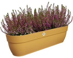 Elho Vibia Campana Easy Hanger XXL 70 - Plantenbak voor Balkon - Balkonbak - 100% Gerecycled Plastic - L69 x B26.8 x H23.7 cm - Honinggeel