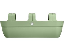 Elho Vibia Campana Easy Hanger XXL 70 - Plantenbak voor Balkon - Balkonbak - 100% Gerecycled Plastic - L69 x B26.8 x H23.7 cm - Pistachegroen