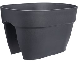 Elho Vibia Campana Flower Bridge 40 - Plantenbak voor Balkon Railing - 100% Gerecycled Plastic - Ø 39.0 x H 22.0 cm - Antraciet