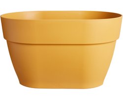 Elho Vibia Campana Flower Bridge 40 - Plantenbak voor Balkon Railing - 100% Gerecycled Plastic - Ø 39.0 x H 22.0 cm - Honinggeel