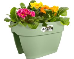 Elho Vibia Campana Flower Bridge 40 - Plantenbak voor Balkon Railing - 100% Gerecycled Plastic - Ø 39.0 x H 22.0 cm - Pistachegroen