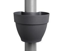 Elho Vibia Campana Regenpijpbakje 40 - Bloempot voor Regenpijp Buiten - 100% Gerecycled Plastic - Ø 21.6 x H 16.3 cm - Antraciet