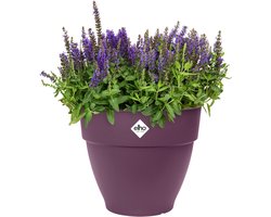 Elho Vibia Campana Rond 35 - Bloempot voor Buiten met Afwateringsgaten - 100% Gerecycled Plastic - Ø 34.5 x H 29.7 cm - Esdoorn paars