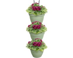Elho Vibia Campana Vertical Forest 21 - Bloempotten voor Verticaal Tuinieren - Geschikt voor Balkon en Muur - 100% Gerecycled Plastic - Ø 20.7 x H 29.7 cm - Pistachegroen