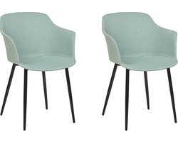 ELIM - Eetkamerstoel set van 2 - Mintgroen - Polyester