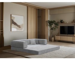 "Elior" 3-zits slaapbank in structuurstof - Grijs