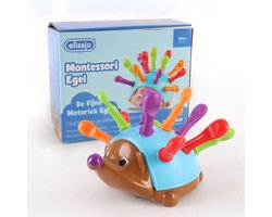 Elissio® - Montessori speelgoed Fijne Motorieke Egel - Sensorisch Speelgoed – Montessori Fijne Motoriek Kinderspeelgoed vanaf 6 Maanden – Educatief Baby Speelgoed 1 Jaar – Peuter & Kleuter Speelgoed 2-3 Jaar – Cadeau voor Meisjes & Jongens - Blauw