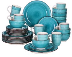 Elite Ontbijtborden - Serviesset - 32 delig- 8 persoons - Blauw Keramisch - Kleine Borden