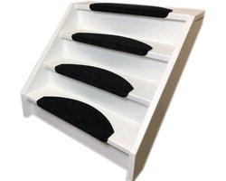 Elite Trapmatten - 15 stuks - Solid Antraciet / Zwart - 62x19x3,5cm - Halve maantjes