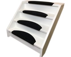 Elite Trapmatten - 15 stuks - Solid trapmatten Antraciet / Zwart- 56x17x3,5cm - Halve maantjes
