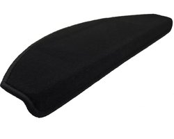 Elite Trapmatten - 15 stuks - Velours Zwart - 56x17x3,5cm - halve maantjes