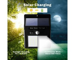EliteNest® - Led Solar Wandverlichting - Wandlamp - Outdoor Solar Lamp - Bewegingssensor - Zonne-Energie - Set van 4 Stuks - Ideaal voor Tuinverlichting