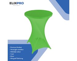 ElixPro - Premium statafelrok groen 1x - ∅80 x 110 cm - Tafelrok- Statafelhoes - Tafelhoezen voor statafel - Staantafelhoes - Extra dik voor een Premium uitstraling