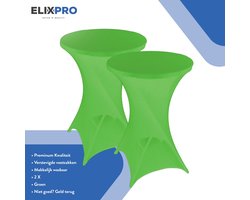 ElixPro - Premium statafelrok groen 2x - ∅80 x 110 cm - Tafelrok- Statafelhoes - Tafelhoezen voor statafel - Staantafelhoes - Extra dik voor een Premium uitstraling