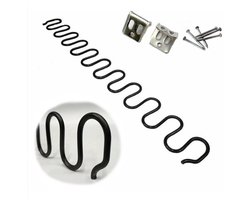 Elkuaie Beplakte Veer - Platte Veren - Vervanging voor Bank- en Rugleuningvering - 2 Stuks - Voor Meubelreparatie Zwart