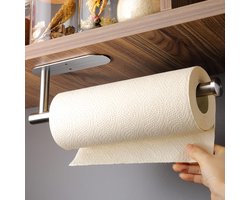 Elkuaie Rolhouder - Keukenrolhouder - Rvs Model Zilver - 12,2 Inch Draad - 1 Stuk - Geschikt voor Tegel en Hout